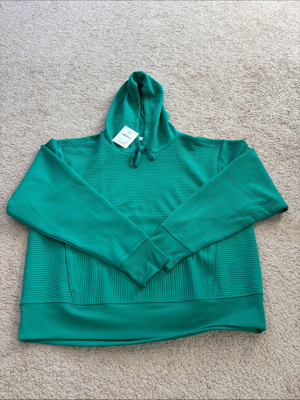 Green Ribbed Hoodie Sweatshirt - DSG Brand
